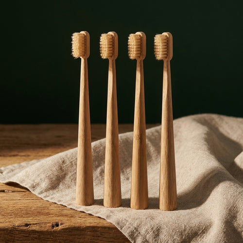 ELEVRA Horse Bristle Bamboo Toothbrush (4 Pack)